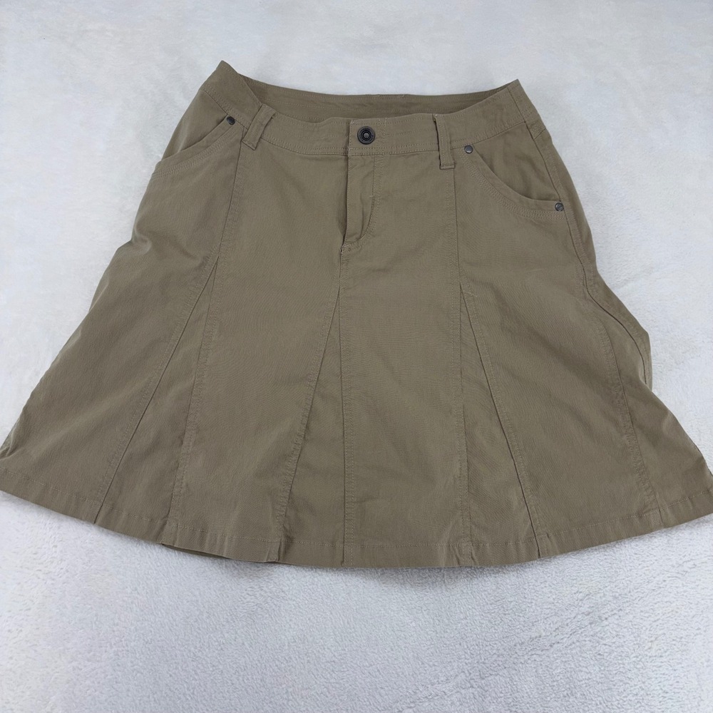 Kuhl Splash Skirt Womens 6 Khaki Tan A-Line Hiking Outdoor Utility Mini Skirt